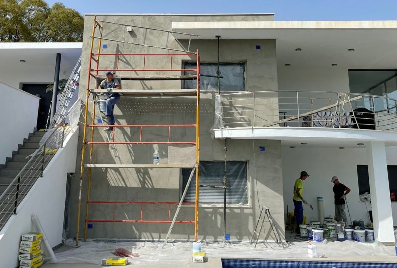 afinado del mortero base fachada